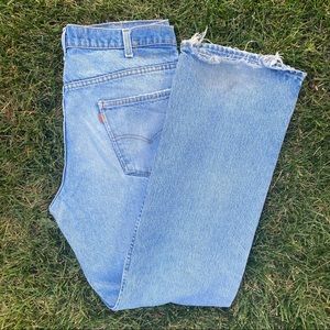 Vintage 70s Flared Orange Tab Levi’s Perfectly distressed and faded MADE IN USA